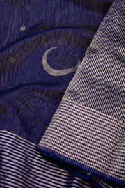 Blue Handwoven Chanderi Saree 10075508