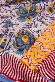 Off White Vanaspathi Printed Mulmul Cotton Saree 10068580 - Avishya