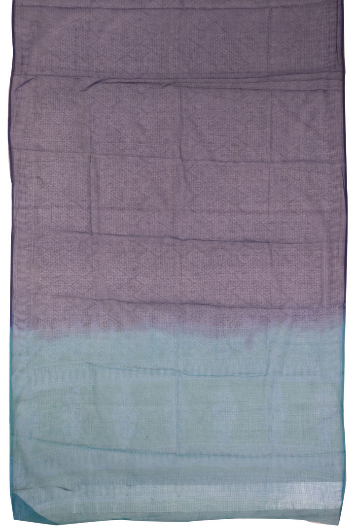 Blue 3-Piece Mulmul Cotton Salwar Suit Material With Kota Dupatta 