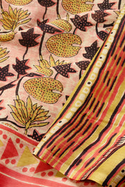 Peach Vanaspathi Printed Mulmul Cotton Saree 10070247