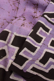 Purple Batik Tussar Silk Saree 