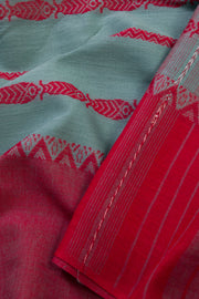 Blue Handloom Dhaniakhali Cotton Saree Without Blouse 
