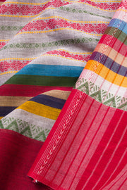 Multicolour Handloom Dhaniakhali Cotton Saree Without Blouse