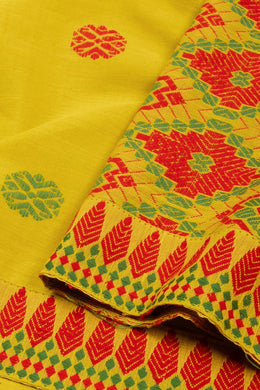 Yellow Handloom Assam Cotton Saree 10077592
