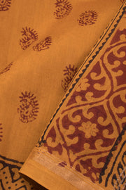 Sandstone Orange Bagh Printed Silk Cotton Saree 10071019