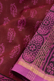Maroon Bagh Printed Silk Cotton Saree 10071020