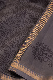 Grey Bagh Printed Silk Cotton Saree 10071021