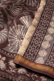 Maroon Jahota Printed Silk Cotton Saree 10072948