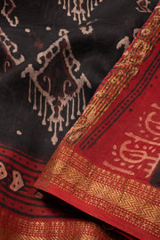 Black Jahota Printed Silk Cotton Saree 10072949