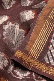 Maroon Jahota Printed Silk Cotton Saree 10072957