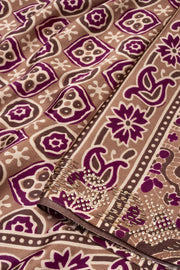 Brown Ethnic Printed Stone Work Modal Silk Saree 10073730