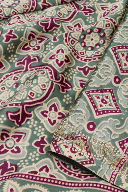 Green Ethnic Printed Stone Work Modal Silk Saree 10073736