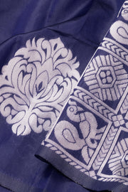 Blue Banarasi Vegan Silk Saree 10074006