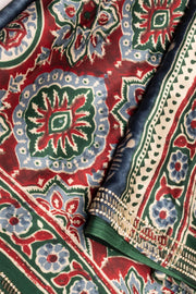 Green Ethnic Printed Stone Work Modal Silk Saree 10074041