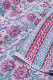 Violet Sanganeri Printed Mulmul Cotton saree 10074070