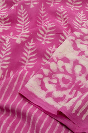 Purple Dabu Printed Mulmul Cotton Saree 10074073