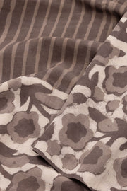 Mud Brown Dabu Printed Mulmul Cotton Saree 10074075