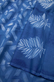 Blue Shibori Dyed Mulmul Cotton Saree 10074089