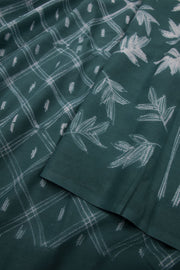 Green Shibori Dyed Mulmul Cotton Saree 10074093