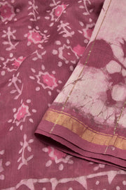 Purple Akola Dabu Printed Silk Cotton Saree 10074103