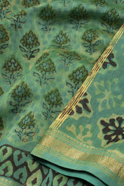 Green Vanaspathi Printed Silk Cotton Saree 10074130