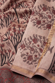 Brown Jahota Printed Silk Cotton Saree 10074131