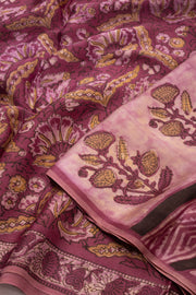 Purple Vanaspathi Printed Modal Vegan Silk Saree 10074142