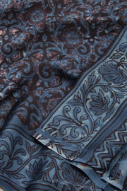 Black Jahota Print Modal Vegan Silk Saree 10074145