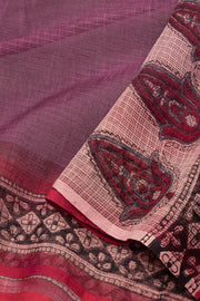 Mauve Hand Block Print Kota Cotton Saree 10074155