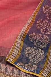 Red Hand Block Print Kota Cotton Saree 10074168