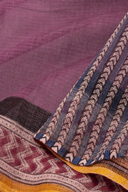 Mauve Hand Block Print Kota Cotton Saree 10074169