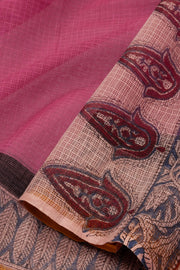 Candy Pink Hand Block Printed Kota Cotton Saree 10074171