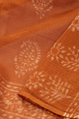 Cinnamon Brown Dabu Print Kota Cotton Saree 10074184