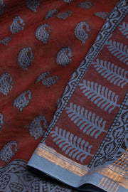 Maroon Bagh Printed Silk Cotton Saree 10074201