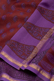 Maroon Bagh Printed Silk Cotton Saree 10074209