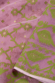 Mauve Handloom Jamdani Style Cotton Saree 10074218