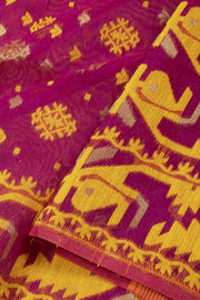 Purple Handloom Jamdani Style Cotton Saree 10074220