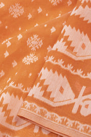 Orange Handloom Jamdani Style Cotton Saree 10074226