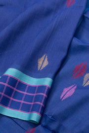 Blue Handloom Jamdani Cotton Saree 10074364