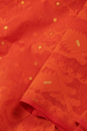 Orange Handloom Jamdani Style Cotton Saree 10074372