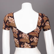 Brown Hand Block Jahota Printed Cotton Blouse 10074486