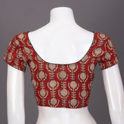 Red Hand Block Printed Cotton Blouse 10074497