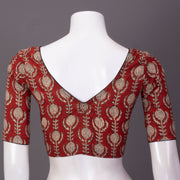 Red Hand Block Printed Cotton Blouse 10074497 10074499