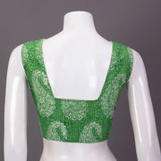 Green Hand Block Printed Cotton Blouse 10074503