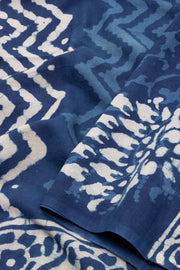 Indigo Blue Dyed Mulmul Cotton Saree 10075060