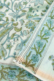 Green Sanganeri Printed Silk Cotton Saree 10075715