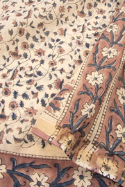 Cream Sanganeri Printed Silk Cotton Saree 10075718