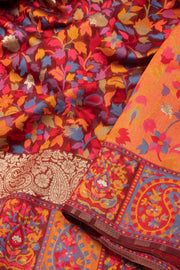 Maroon Kashmiri Kani Light Silk Saree 10075977