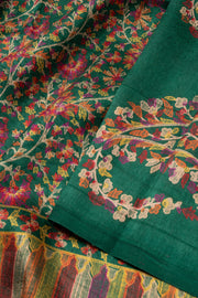 Green Kashmiri Printed Silk Saree 10075983