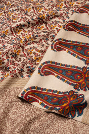 Beige Kashmiri Printed Silk Saree 10075986